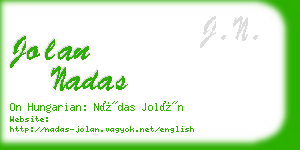 jolan nadas business card